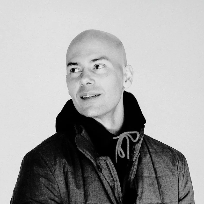 Justin Taylor, black and white portrait